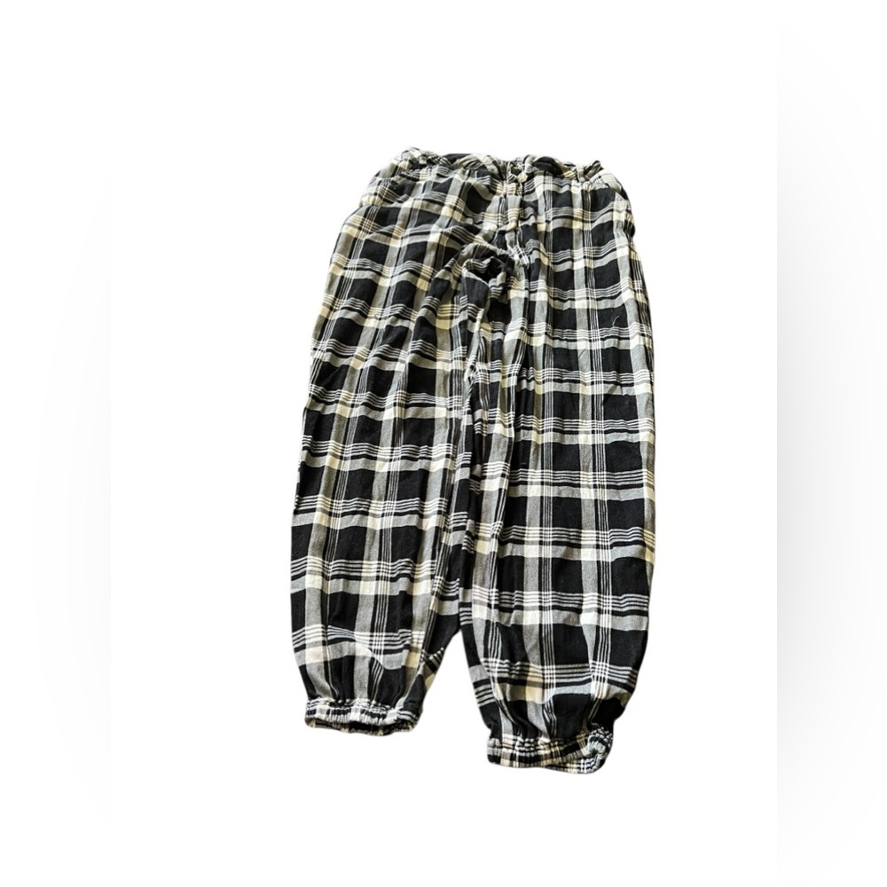 Black and white plaid cotton pants size large